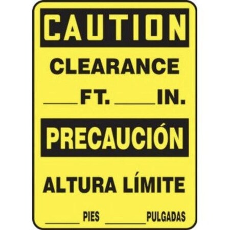 Accuform BILINGUAL OSHA CAUTION SAFETY SIGN SBMECR636VA SBMECR636VA